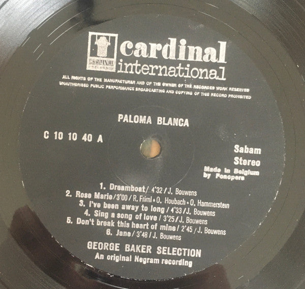 George Baker Selection : Paloma Blanca (LP, Album)