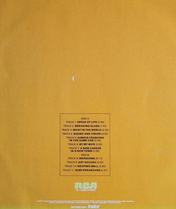 David Bowie - Low (LP, Album, M/Print) - De Platen Aap – Vinylwinkel in Brielle & online webshop voor muziekliefhebbers
