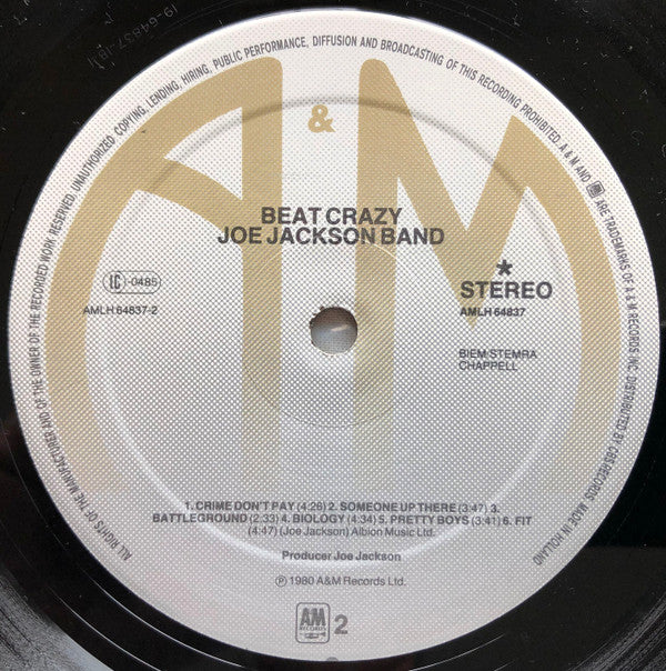 Joe Jackson Band - Beat Crazy (LP, Album) - De Platen Aap – Vinylwinkel in Brielle & online webshop voor muziekliefhebbers