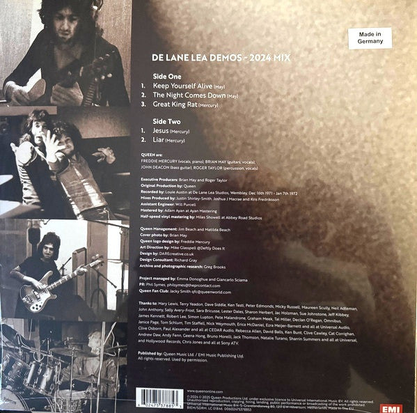 Queen - De Lane Lea Demos (12", EP, RSD, Ltd) - De Platen Aap – Vinylwinkel in Brielle & online webshop voor muziekliefhebbers