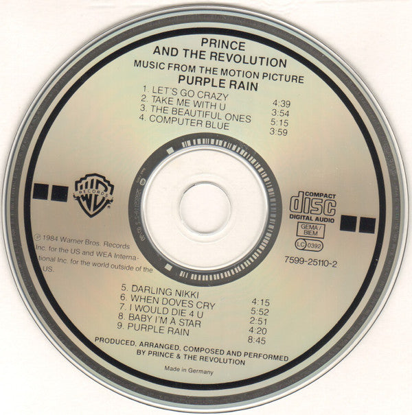Prince And The Revolution - Purple Rain (CD, Album, RE, RP) - De Platen Aap – Vinylwinkel in Brielle & online webshop voor muziekliefhebbers