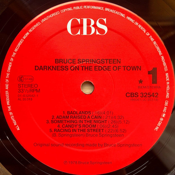 Bruce Springsteen - Darkness On The Edge Of Town (LP, Album, RE) - De Platen Aap – Vinylwinkel in Brielle & online webshop voor muziekliefhebbers