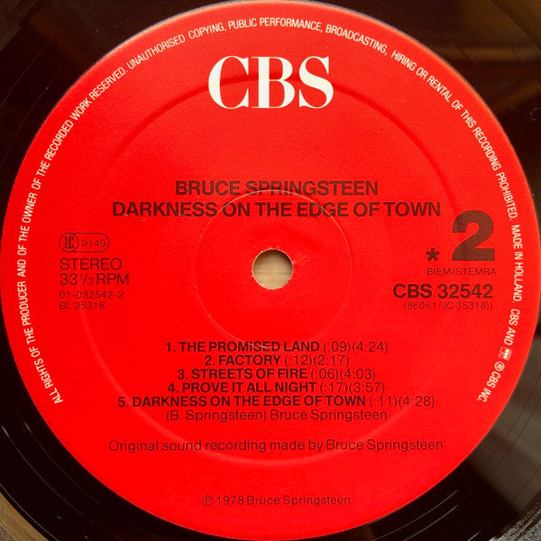 Bruce Springsteen - Darkness On The Edge Of Town (LP, Album, RE) - De Platen Aap – Vinylwinkel in Brielle & online webshop voor muziekliefhebbers
