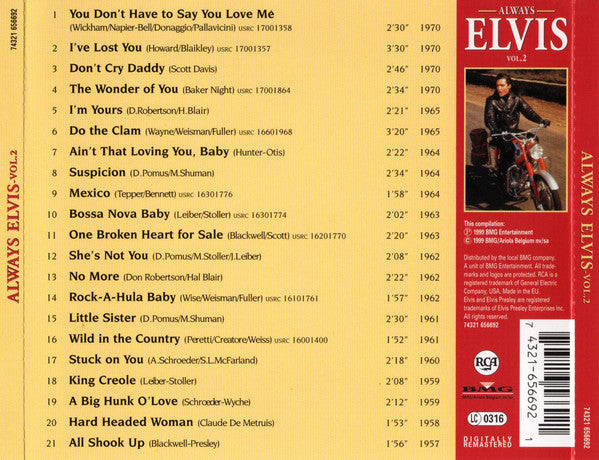 Elvis Presley - Always Elvis (King Of Belgium Vol. 2) (CD, Comp, RM) - De Platen Aap – Vinylwinkel in Brielle & online webshop voor muziekliefhebbers