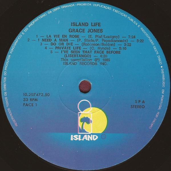 Grace Jones : Island Life (LP, Comp, RP, Gat)