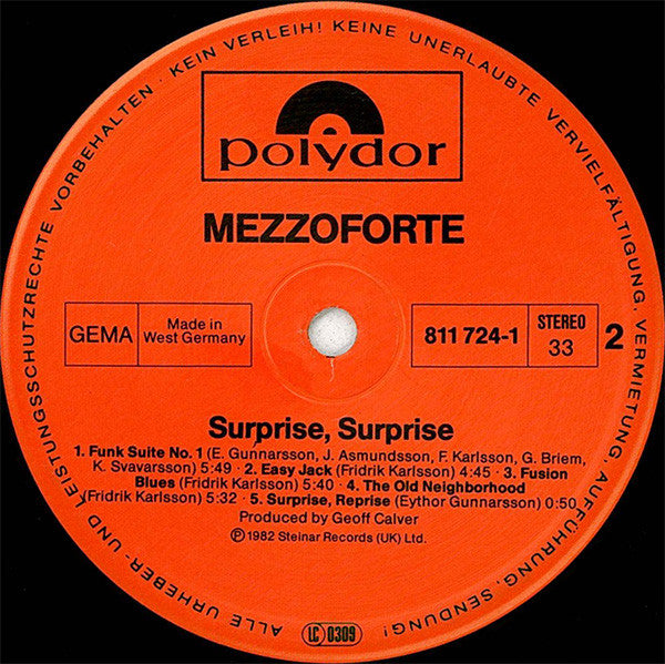 Mezzoforte : Surprise, Surprise (LP, Album)