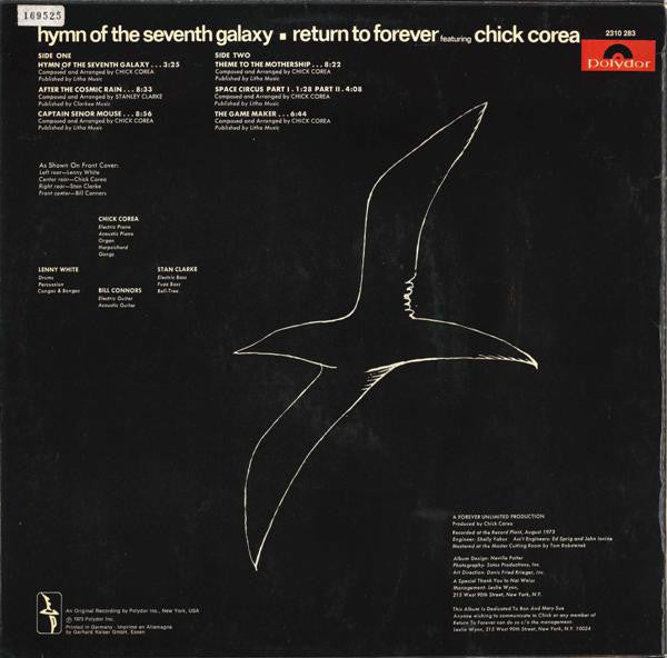 Return To Forever Featuring Chick Corea : Hymn Of The Seventh Galaxy (LP, Album)