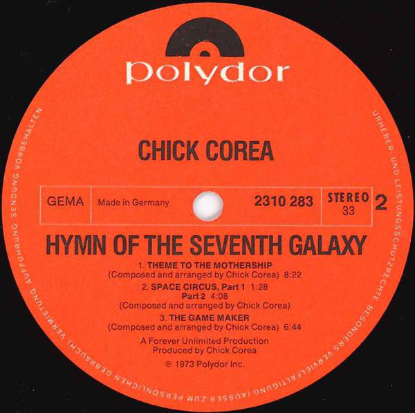 Return To Forever Featuring Chick Corea : Hymn Of The Seventh Galaxy (LP, Album)