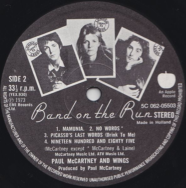 Wings - Band On The Run (LP, Album) - De Platen Aap – Vinylwinkel in Brielle & online webshop voor muziekliefhebbers
