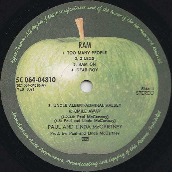 Paul & Linda McCartney : Ram (LP,Album,Stereo)