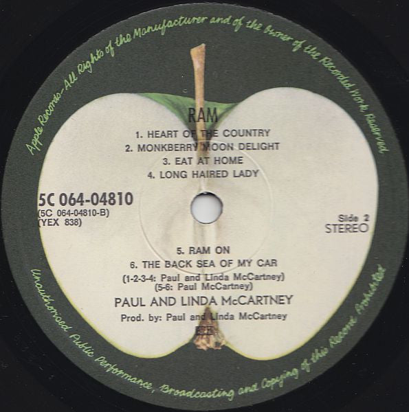 Paul & Linda McCartney : Ram (LP,Album,Stereo)