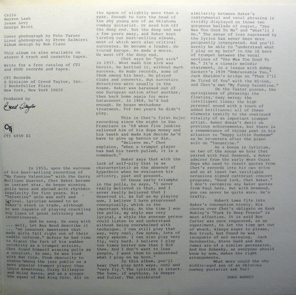 Chet Baker : She Was Too Good To Me (LP, Album, Gat)