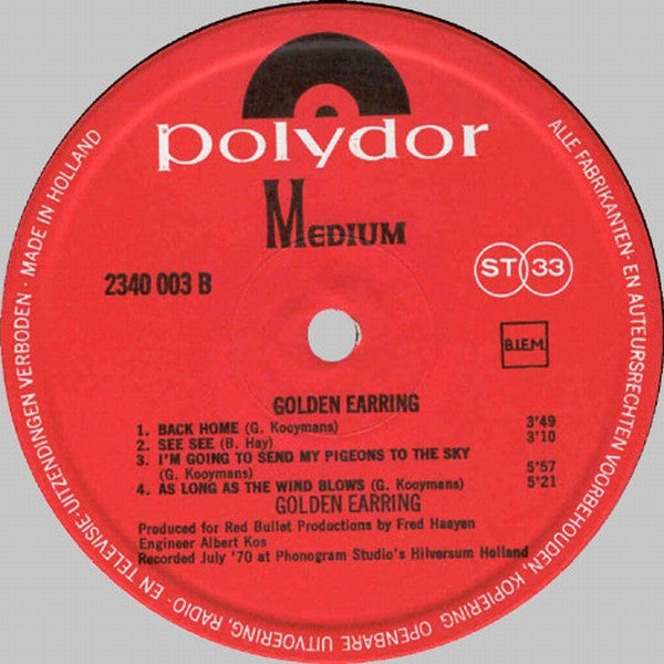 Golden Earring : Golden Earring (LP, Album, Gat)