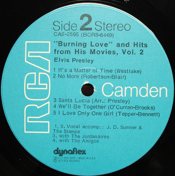 Elvis* : Burning Love And Hits From His Movies Vol. 2 (LP, Comp, Roc)