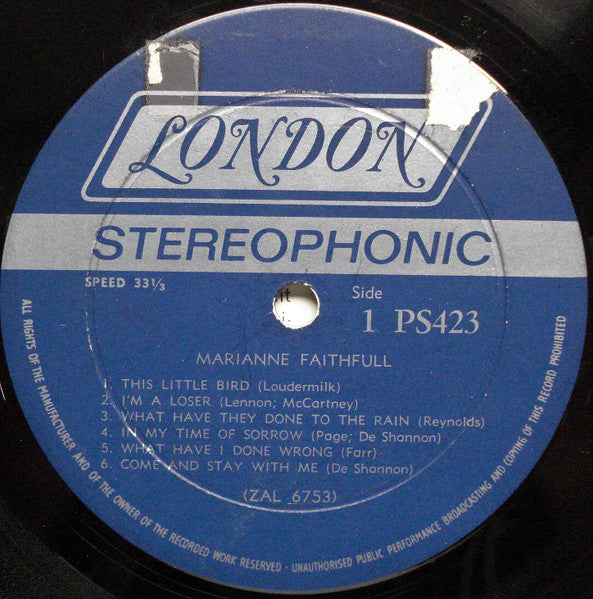 Marianne Faithfull : Marianne Faithfull (LP, Album, Ind)