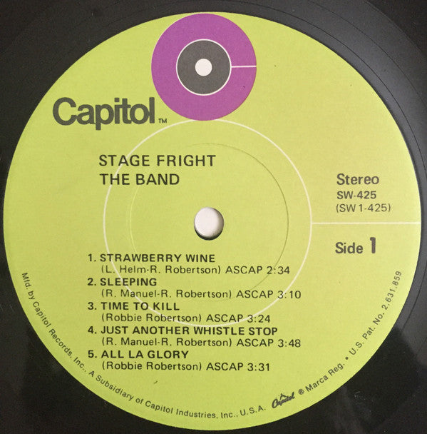 The Band : Stage Fright (LP, Album)
