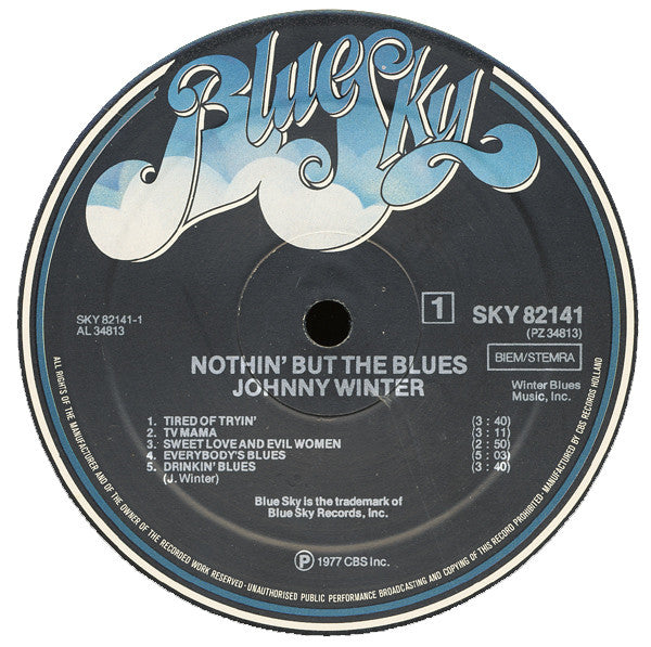 Johnny Winter : Nothin' But The Blues (LP, Album, RP)