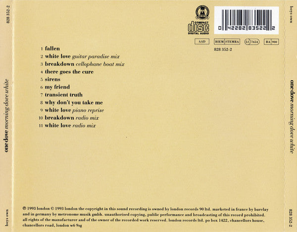 One Dove : Morning Dove White (CD, Album, PDO)
