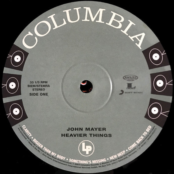 John Mayer - Heavier Things (LP, Album, RE, 180) - De Platen Aap – Vinylwinkel in Brielle & online webshop voor muziekliefhebbers