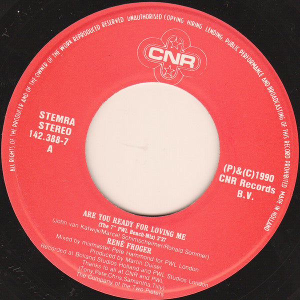 René Froger : Are You Ready For Loving Me (The 7" PWL Beach-Mix) (7", Single)