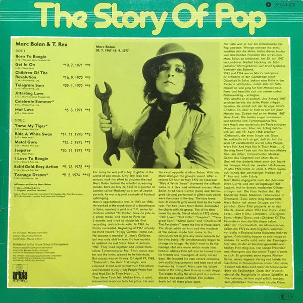 Marc Bolan & T. Rex : The Story Of Pop: Marc Bolan & T. Rex (LP, Comp)