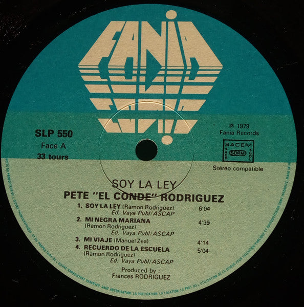 Pete "El Conde" Rodriguez* : Soy La Ley (LP, Album)