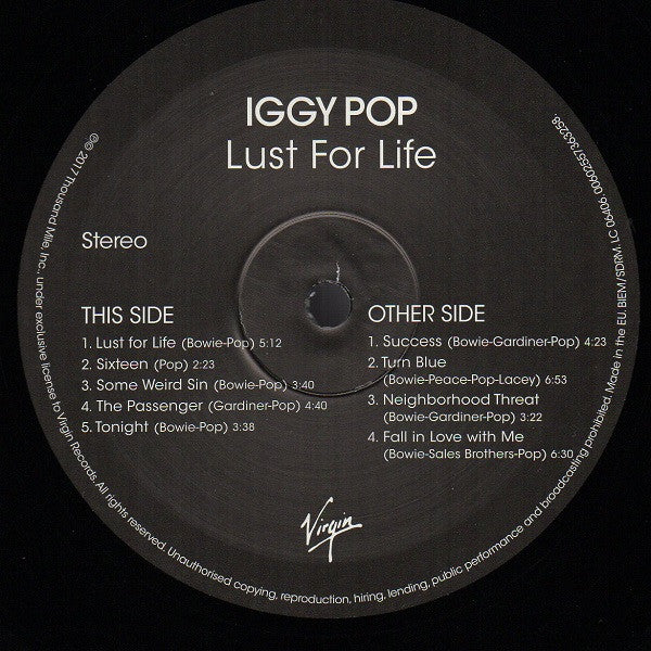 Iggy Pop : Lust For Life (LP,Album,Reissue,Remastered)