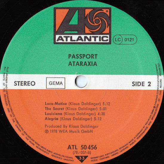 Passport (2) : Ataraxia (LP, Album, RE)