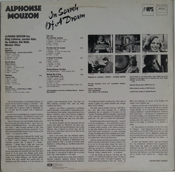 Alphonse Mouzon : In Search Of A Dream (LP, Album)