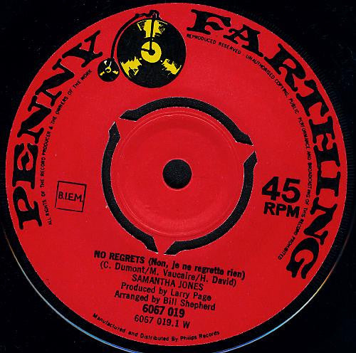 Samantha Jones : No Regrets / Never Mind (7", Single)