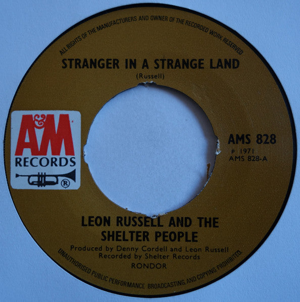 Leon Russell And The Shelter People : Stranger In A Strange Land (7", Single)
