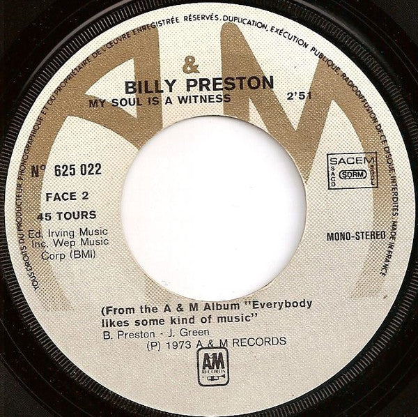 Billy Preston : Nothing From Nothing (7", Single)