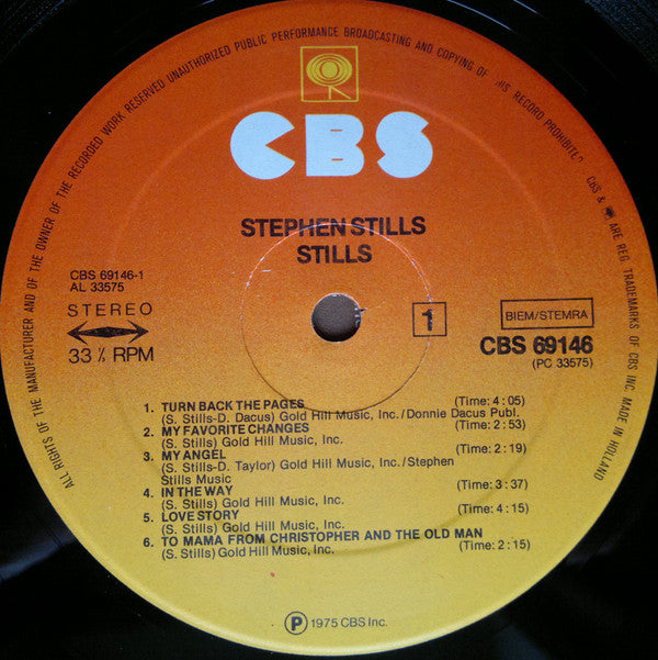 Stephen Stills : Stills (LP, Album)