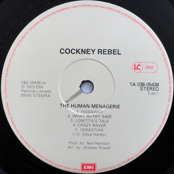 Cockney Rebel : The Human Menagerie (LP, Album, RE)