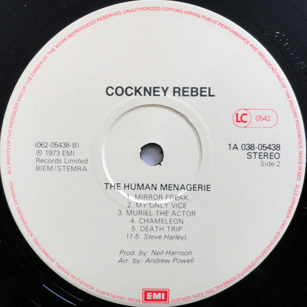 Cockney Rebel : The Human Menagerie (LP, Album, RE)