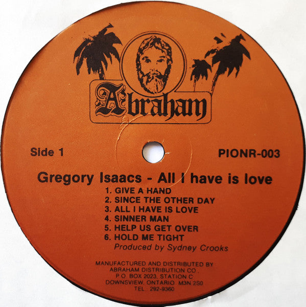 Gregory Isaacs : All I Have Is Love (LP, Album, RE, Bro)