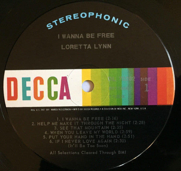 Loretta Lynn : I Wanna Be Free (LP, Album, Club, Ind)