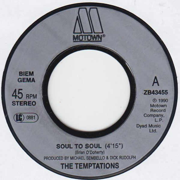 The Temptations : Soul To Soul (7", Single)