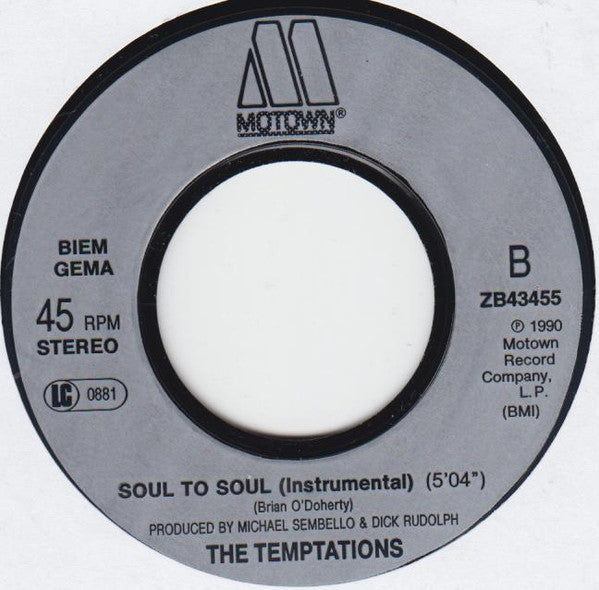 The Temptations : Soul To Soul (7", Single)