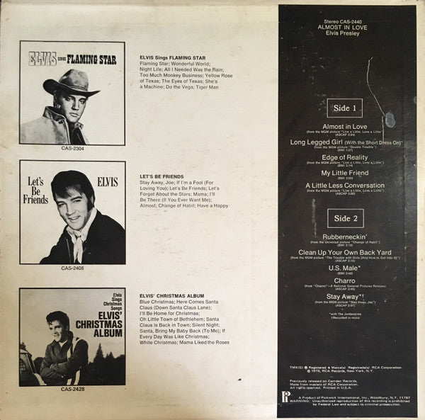 Elvis Presley : Almost In Love (LP, Comp, RE)
