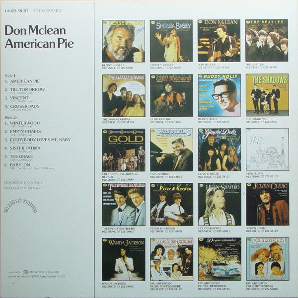 Don McLean : American Pie (LP, Album, RE)