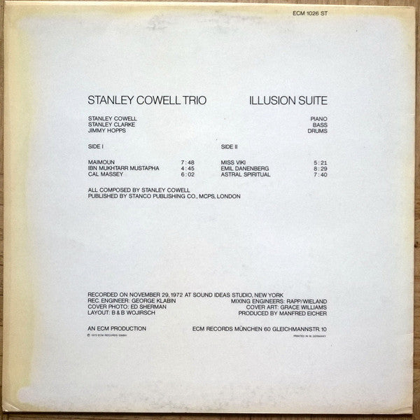 Stanley Cowell Trio : Illusion Suite (LP, Album)