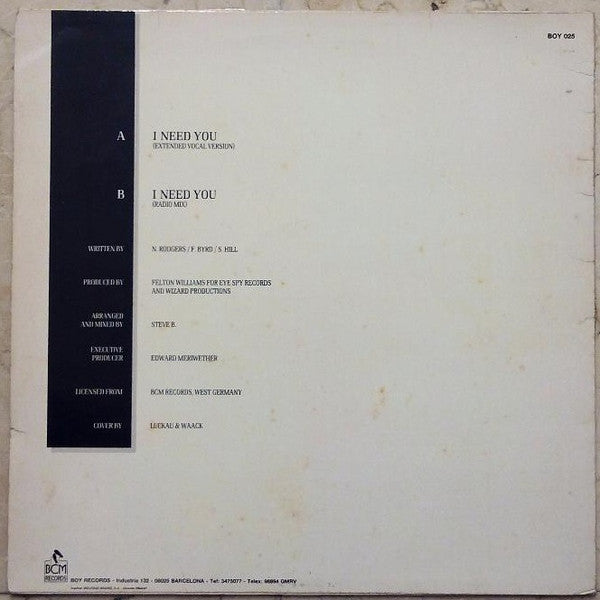 B V S M P* : I Need You (12")
