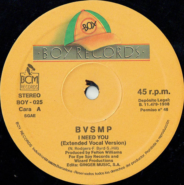 B V S M P* : I Need You (12")