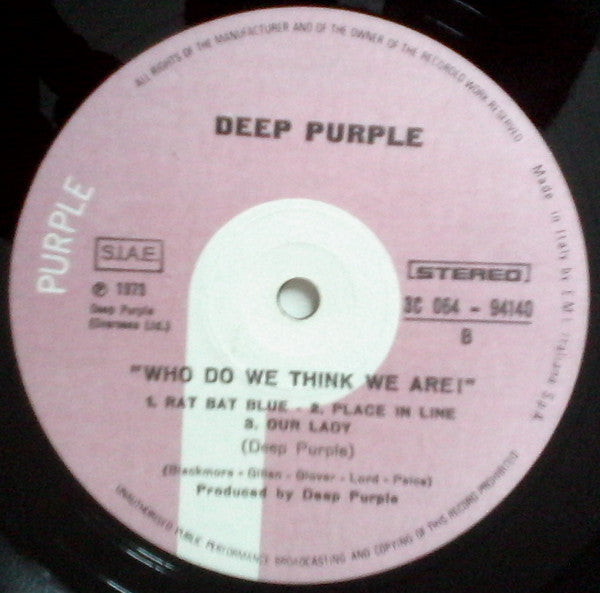 Deep Purple : Who Do We Think We Are (LP, Album, RE, Gat)