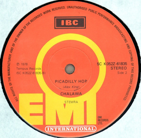 Chalawa : Hop, Skip And Jump / Picadilly Hop (Long Versions) (12")