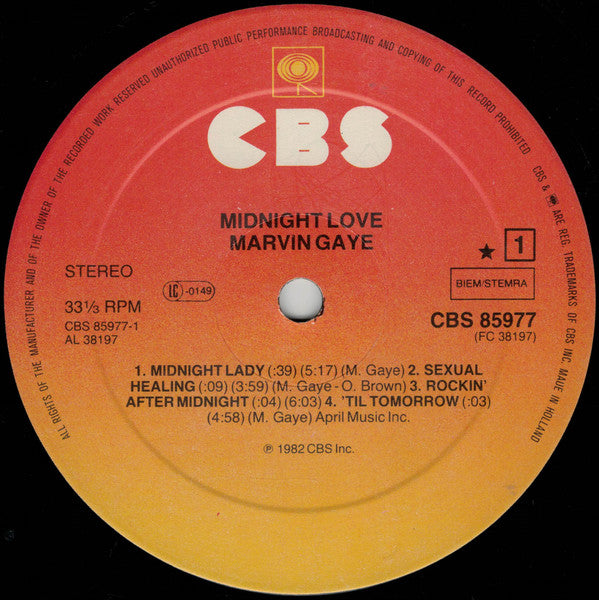 Marvin Gaye : Midnight Love (LP,Album,Stereo)