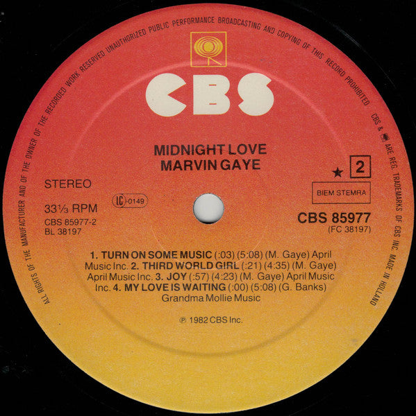 Marvin Gaye : Midnight Love (LP,Album,Stereo)