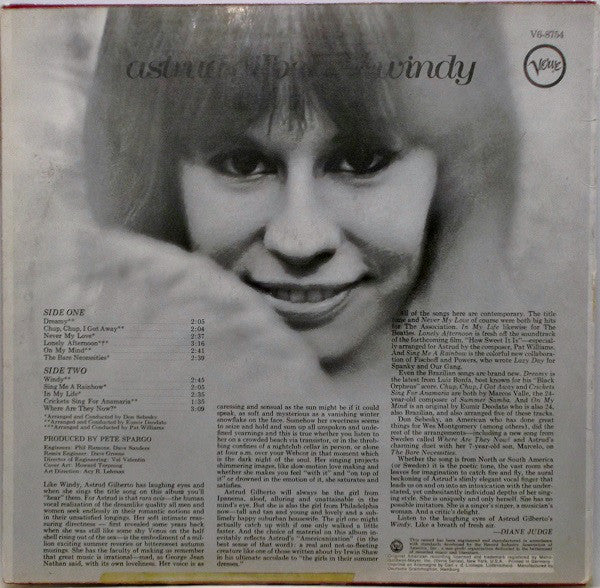 Astrud Gilberto - Windy (LP, Album) - De Platen Aap – Vinylwinkel in Brielle & online webshop voor muziekliefhebbers