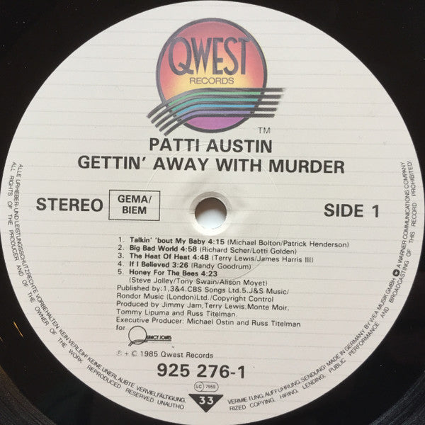 Patti Austin : Gettin' Away With Murder (LP,Album)